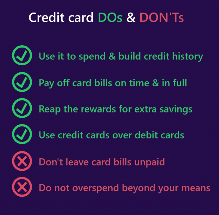 credit card dos and donts
